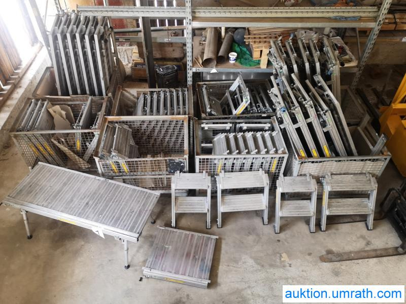 Posten Konvolut Zarges Plattform Laufsteg Bühne Überstieg Gehsteig Sockel Treppen Aluminium hochwertig - Гаражна опрема: slika 1 Posten Konvolut Zarges Plattform Laufsteg Bühne Überstieg Gehsteig Sockel Treppen Aluminium hochwertig - Гаражна опрема: slika 1
