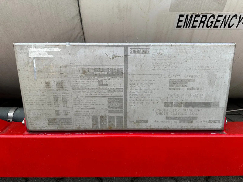 Rezervoar za skladištenje za prevoz goriva SINGAMAS 20FT ISO, 26.000L/1-COMP/3 BAFFELS/3 manholes, 5Y: 08-2027, L4BN, T11: slika 12
