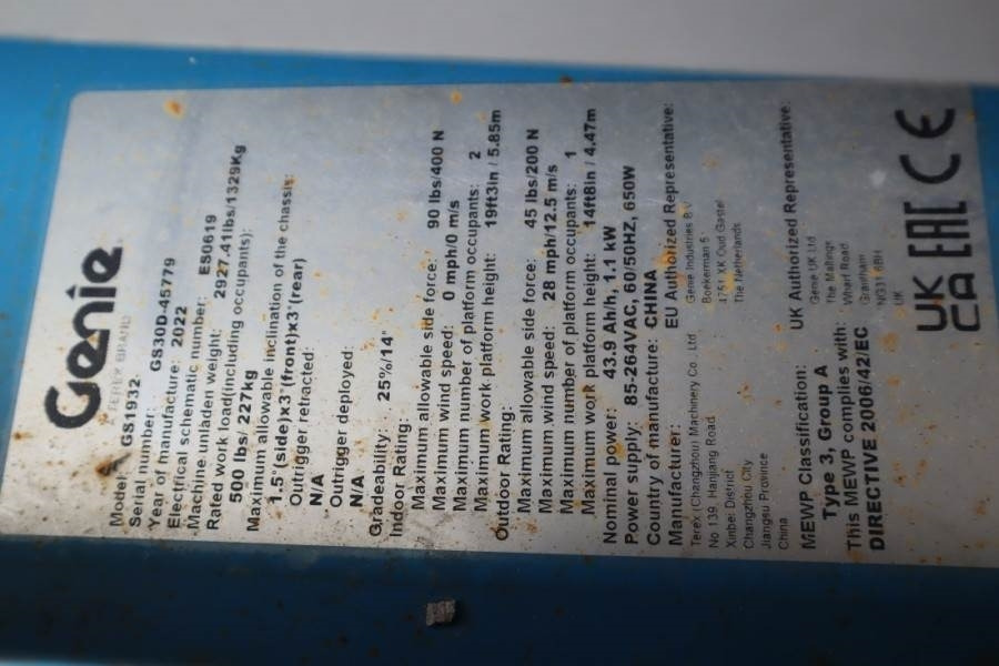 Lift u obliku makaza Genie GS1932 E-Drive Several In Stock, 8m Working Height: slika 6