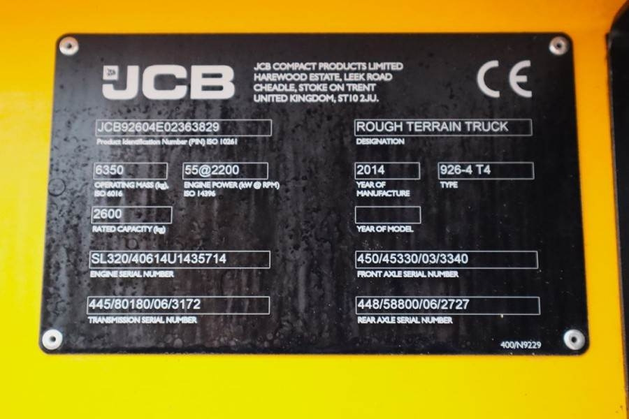 JCB 926 Diesel, 4x4 Drive, Triplex mast, 5500mm Liftin  - Terenski viljuškar: slika 5 JCB 926 Diesel, 4x4 Drive, Triplex mast, 5500mm Liftin  - Terenski viljuškar: slika 5