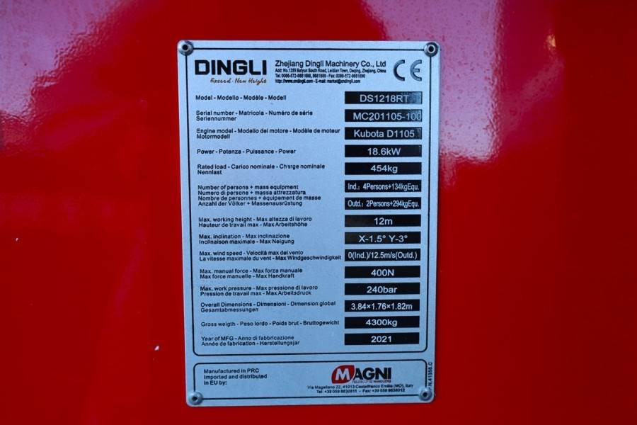 Lift u obliku makaza Magni DS1218RT Valid inspection, Diesel, 4x4 Drive, 12m: slika 7 Lift u obliku makaza Magni DS1218RT Valid inspection, Diesel, 4x4 Drive, 12m: slika 7