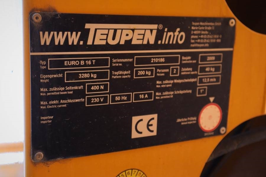 Teupen EURO B16T Driving Licence B/3, Diesel, 16m Working - Vazdušna platforma montirana na kamion: slika 5 Teupen EURO B16T Driving Licence B/3, Diesel, 16m Working - Vazdušna platforma montirana na kamion: slika 5