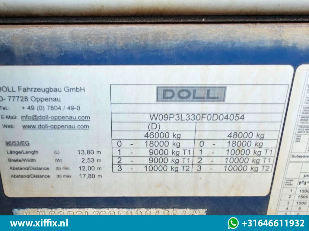 Plato poluprikolica Doll 3-ass. Vlakke uitschuifbare oplegger / Naloop gestuurd: slika 13 Plato poluprikolica Doll 3-ass. Vlakke uitschuifbare oplegger / Naloop gestuurd: slika 13