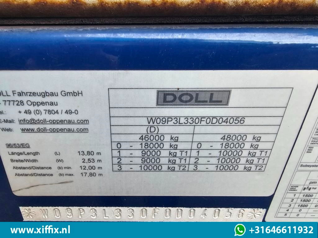 Plato poluprikolica Doll 3-ass. Vlakke uitschuifbare oplegger / Naloop gestuurd: slika 9 Plato poluprikolica Doll 3-ass. Vlakke uitschuifbare oplegger / Naloop gestuurd: slika 9