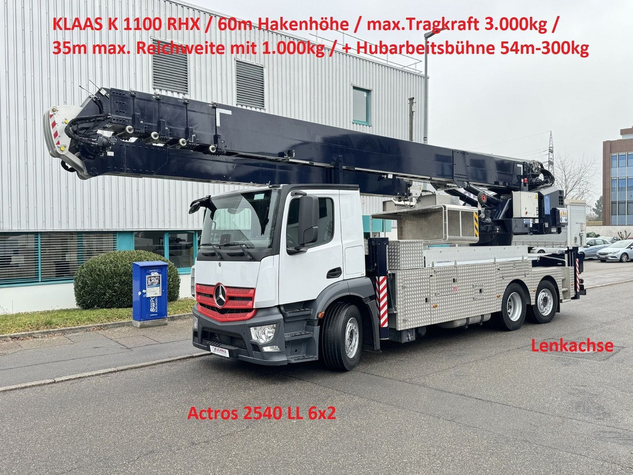 Mercedes-Benz Actros 2540 Alukran Klaas K1100 RHX 60m+A-Bühne - Kamion sa dizalicom: slika 1 Mercedes-Benz Actros 2540 Alukran Klaas K1100 RHX 60m+A-Bühne - Kamion sa dizalicom: slika 1