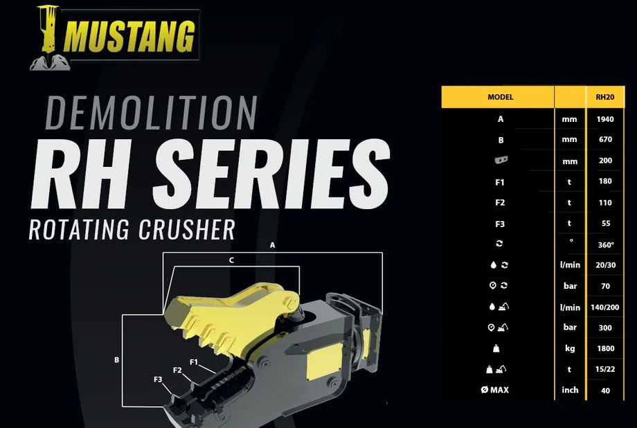 Inny Nowe szczęki kruszące MUSTANG HAMMER RH 20, 1800 KG - Dodatak za Građevinska mašina: slika 2 Inny Nowe szczęki kruszące MUSTANG HAMMER RH 20, 1800 KG - Dodatak za Građevinska mašina: slika 2