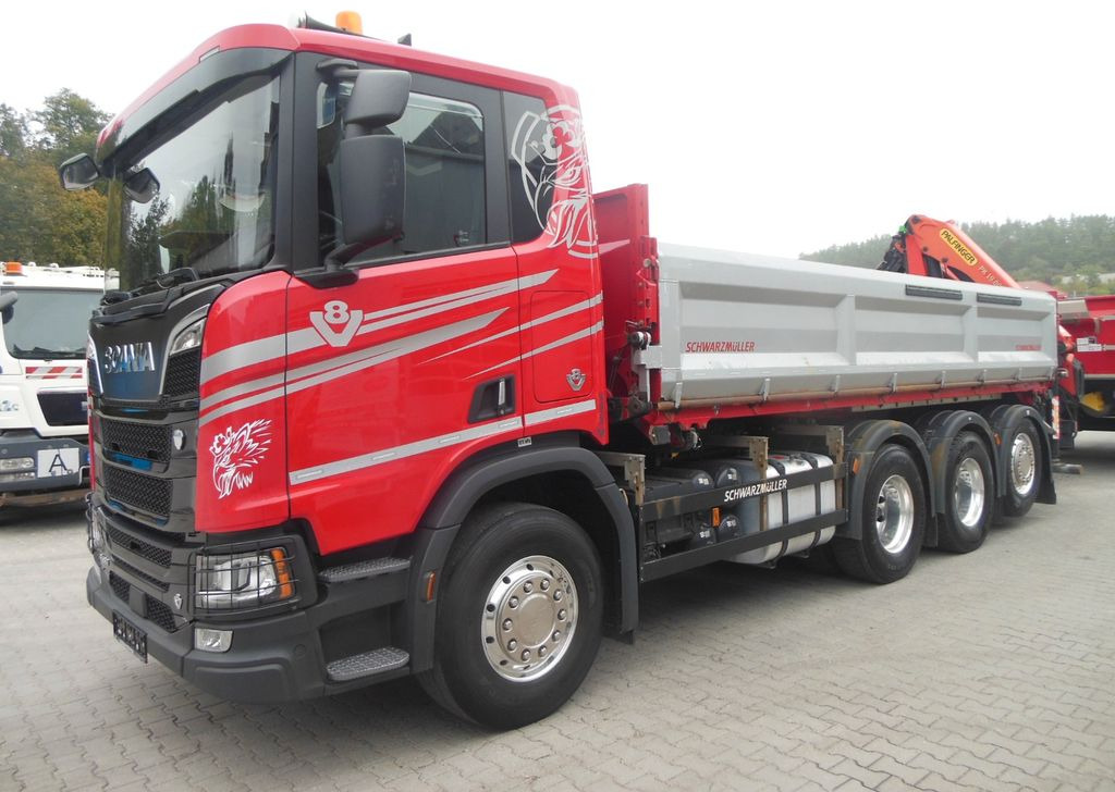 Scania R 580,8X4,KIPPER,BORDMATIC,PALFINGER PK 19.001 - Istovarivač, Kamion sa dizalicom: slika 1 Scania R 580,8X4,KIPPER,BORDMATIC,PALFINGER PK 19.001 - Istovarivač, Kamion sa dizalicom: slika 1