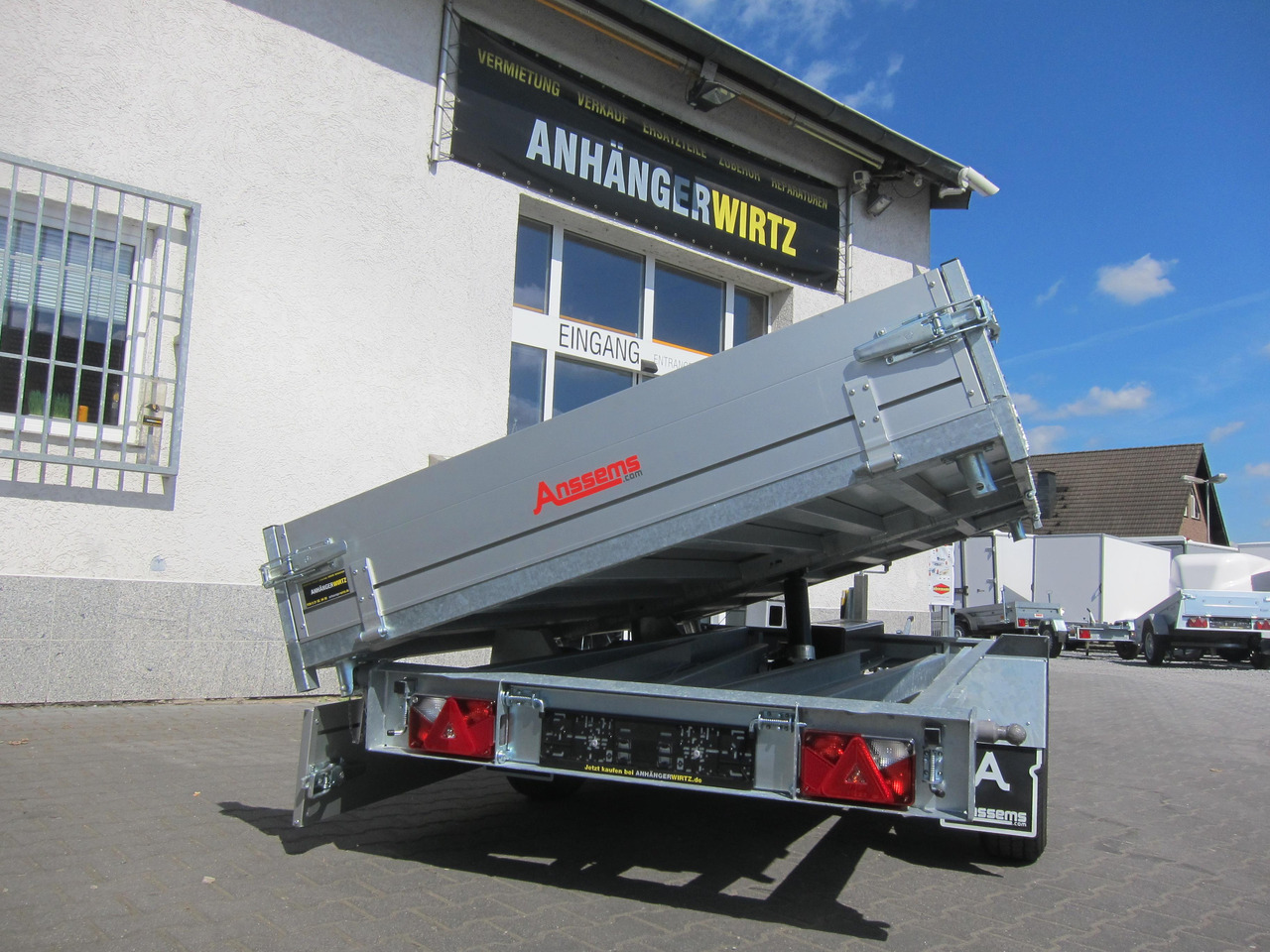 Anssems Kipper KSX 3000 Elektrisch 305x178x30cm Stahlboden niedrig Fahrgestell 3000kg online Aktion - Prikolica istovarivača: slika 3 Anssems Kipper KSX 3000 Elektrisch 305x178x30cm Stahlboden niedrig Fahrgestell 3000kg online Aktion - Prikolica istovarivača: slika 3