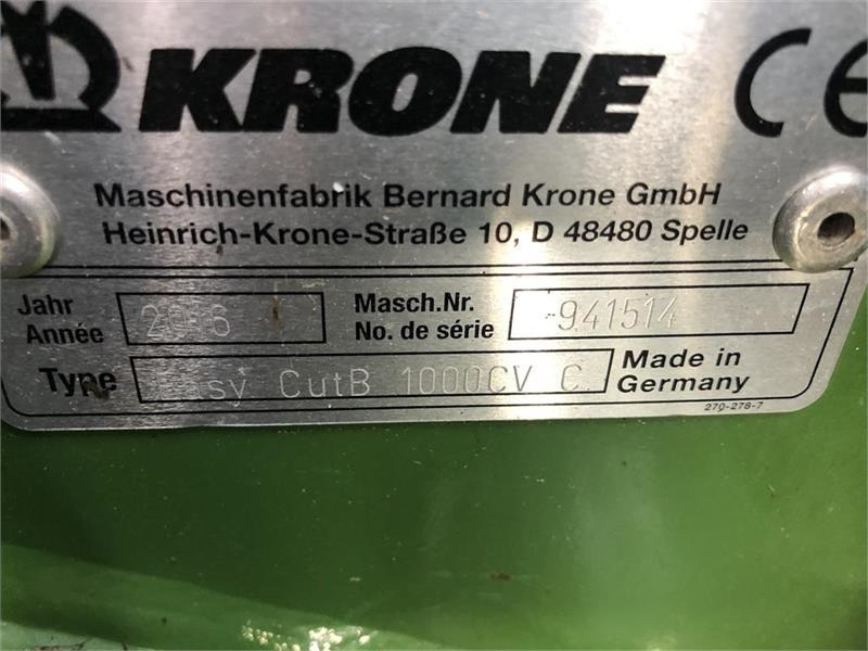 Krone EasyCut B 1000 CV - Kosačica: slika 5 Krone EasyCut B 1000 CV - Kosačica: slika 5