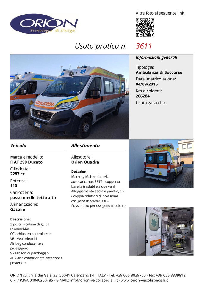 Vozilo hitne pomoći ORION FIAT 290 DUCATO: slika 7