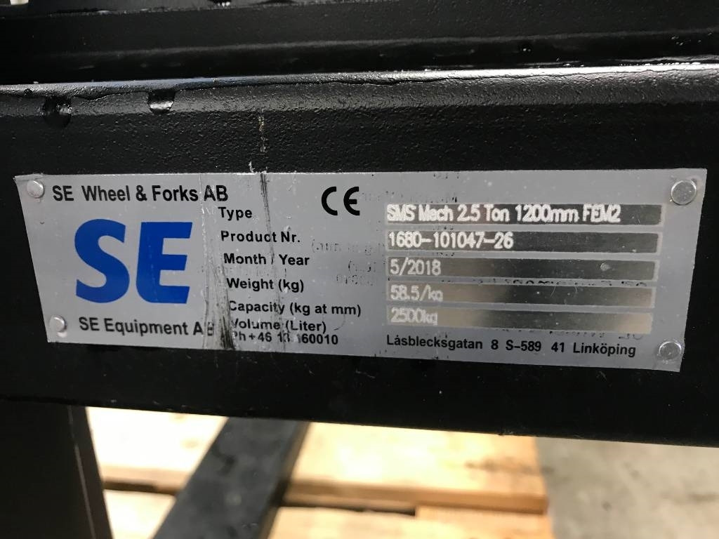 Pallgafflar 2,5 ton SMS / Trima SE - Viljuška za Građevinska mašina: slika 5 Pallgafflar 2,5 ton SMS / Trima SE - Viljuška za Građevinska mašina: slika 5