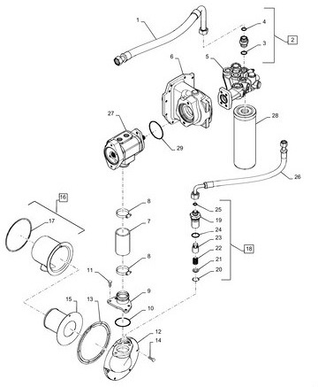 Case Magnum - obudowa napędu pompy hydraulicznej 84379688 - Hidraulična pumpa za Poljoprivredna mašina: slika 2 Case Magnum - obudowa napędu pompy hydraulicznej 84379688 - Hidraulična pumpa za Poljoprivredna mašina: slika 2
