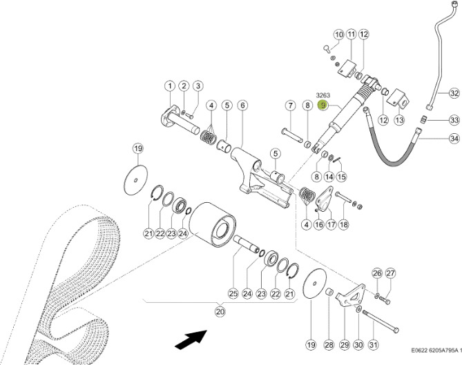 Claas Jaguar 970 - corncracker - siłownik hydrauliczny napinacza 0000409064 - Hidraulični cilindar za Poljoprivredna mašina: slika 1 Claas Jaguar 970 - corncracker - siłownik hydrauliczny napinacza 0000409064 - Hidraulični cilindar za Poljoprivredna mašina: slika 1