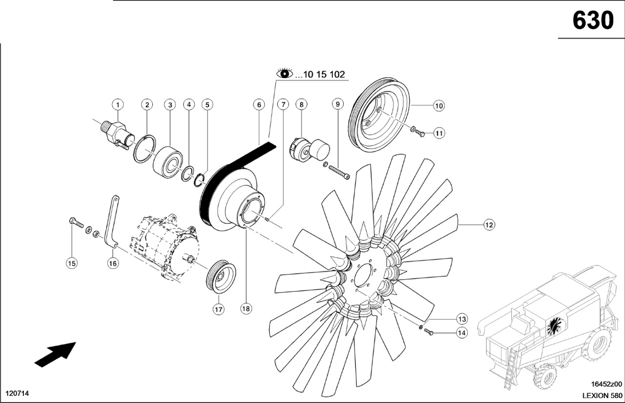 Claas Lexion 580 ROTOR  0007436510 (Napęd wentylatora) - Ventilator za Kombinovani kombajn: slika 1 Claas Lexion 580 ROTOR  0007436510 (Napęd wentylatora) - Ventilator za Kombinovani kombajn: slika 1