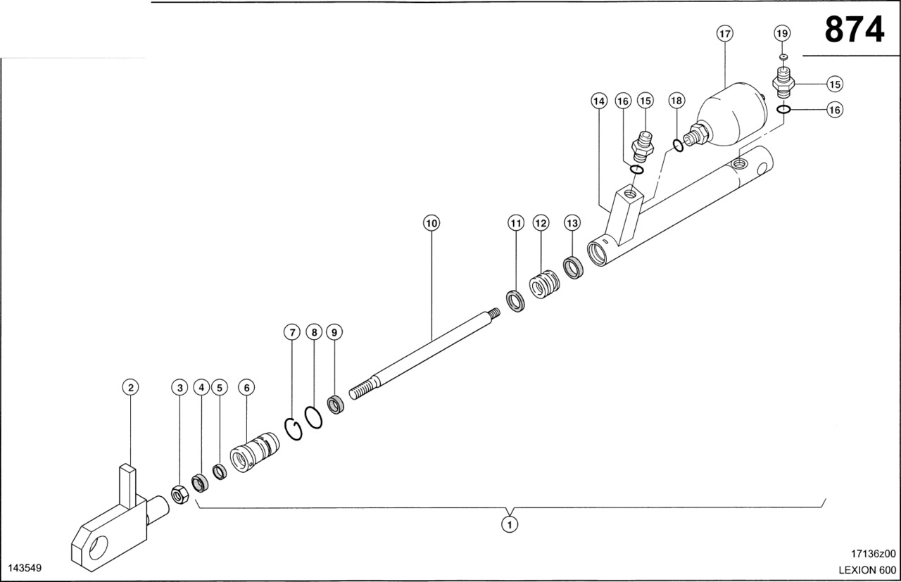 Claas Lexion 600 PIERŚCIEŃ  0000456460 (Siłownik hydrauliczny, pokrywa pokosu) - Hidraulični cilindar za Poljoprivredna mašina: slika 1 Claas Lexion 600 PIERŚCIEŃ  0000456460 (Siłownik hydrauliczny, pokrywa pokosu) - Hidraulični cilindar za Poljoprivredna mašina: slika 1