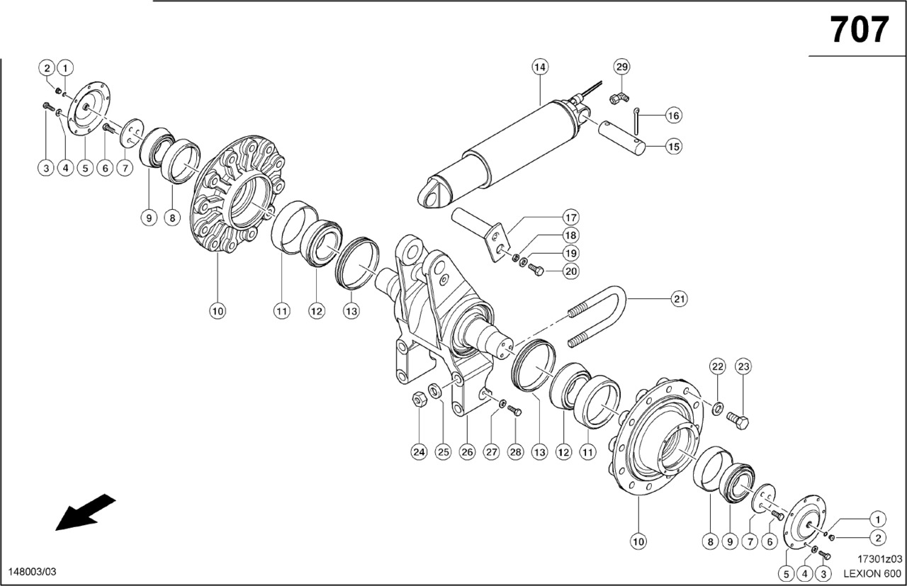 Claas Lexion 600 WAHACZ 0007640210 (Gumowa półgąsienica; wahacz) - Suspenzija za Kombinovani kombajn: slika 1 Claas Lexion 600 WAHACZ 0007640210 (Gumowa półgąsienica; wahacz) - Suspenzija za Kombinovani kombajn: slika 1