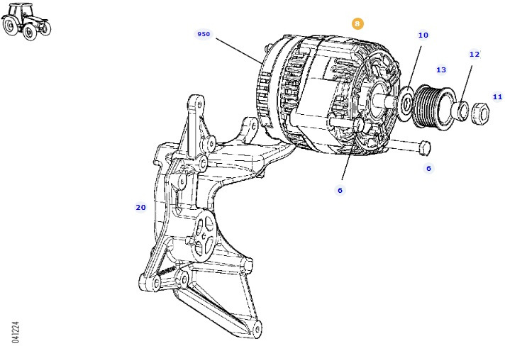 Fendt 828 Vario - alternator lewy F404900010040 - Alternator za Poljoprivredna mašina: slika 1 Fendt 828 Vario - alternator lewy F404900010040 - Alternator za Poljoprivredna mašina: slika 1
