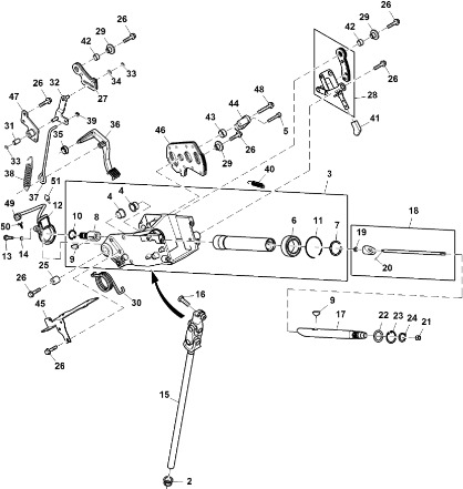 John Deere 9470RX - Wał R342619 (Kierowanie) - Upravljački sistem za Traktor: slika 1 John Deere 9470RX - Wał R342619 (Kierowanie) - Upravljački sistem za Traktor: slika 1