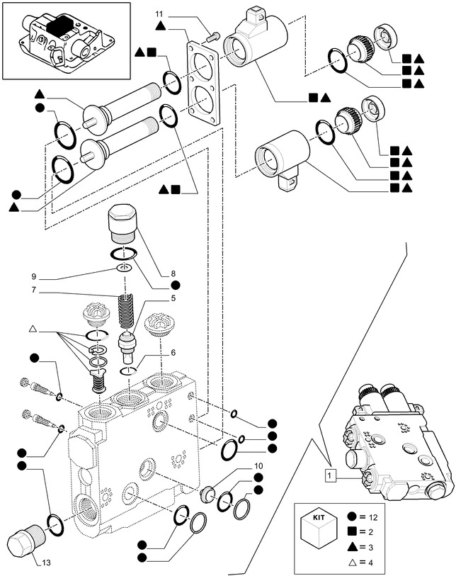 New Holland T6010 T6070 Wkładka 47129415 - Hidraulika za Traktor: slika 1 New Holland T6010 T6070 Wkładka 47129415 - Hidraulika za Traktor: slika 1
