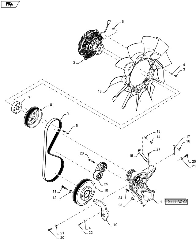 New Holland T6090 Wentylator 11 blades 84278713 - Ventilator za Traktor: slika 1 New Holland T6090 Wentylator 11 blades 84278713 - Ventilator za Traktor: slika 1