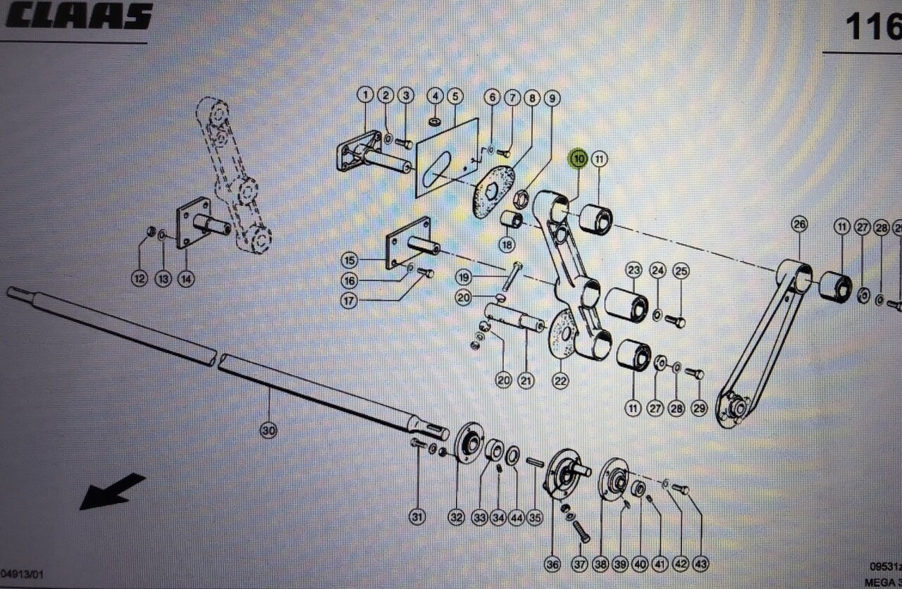 Wahacz Claas Mega 370-340 Nr kat. części 000 542 189 0/ 000 542 190 0 - Suspenzija za Poljoprivredna mašina: slika 1 Wahacz Claas Mega 370-340 Nr kat. części 000 542 189 0/ 000 542 190 0 - Suspenzija za Poljoprivredna mašina: slika 1