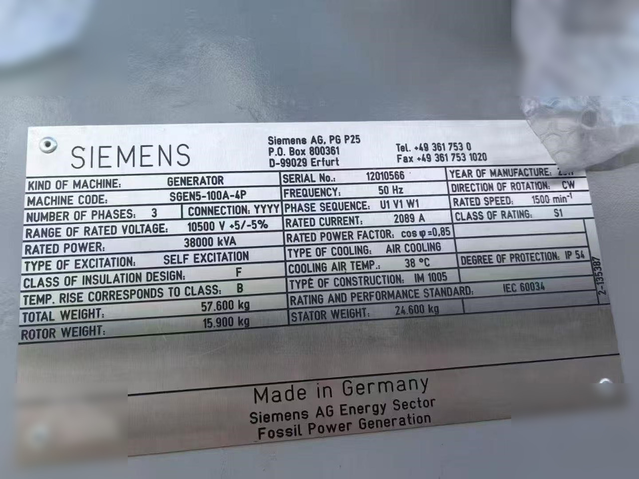 2011 SIEMENS SGEN5-100A - Set generatora: slika 2 2011 SIEMENS SGEN5-100A - Set generatora: slika 2