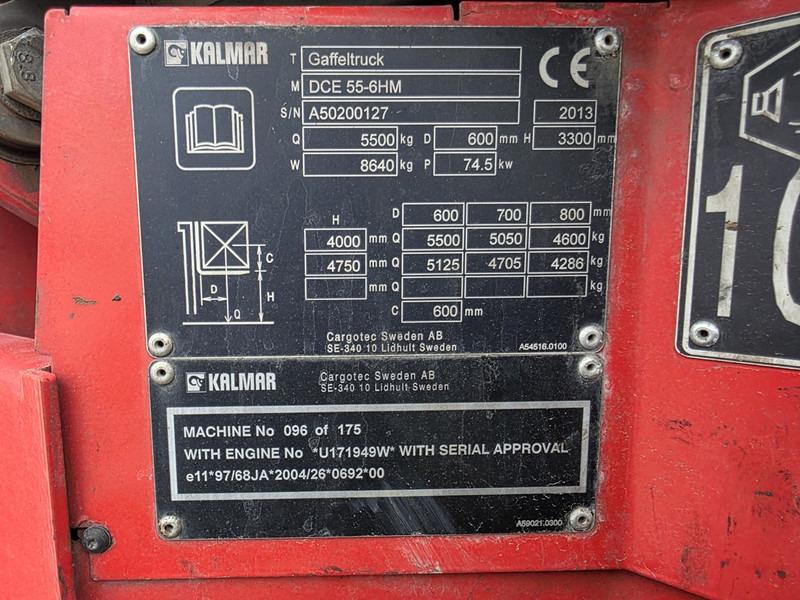 Kalmar DCE 55-6HM diesel heftruck kalmar forklift diesel 5.5 ton - Dizel viljuškar: slika 4 Kalmar DCE 55-6HM diesel heftruck kalmar forklift diesel 5.5 ton - Dizel viljuškar: slika 4