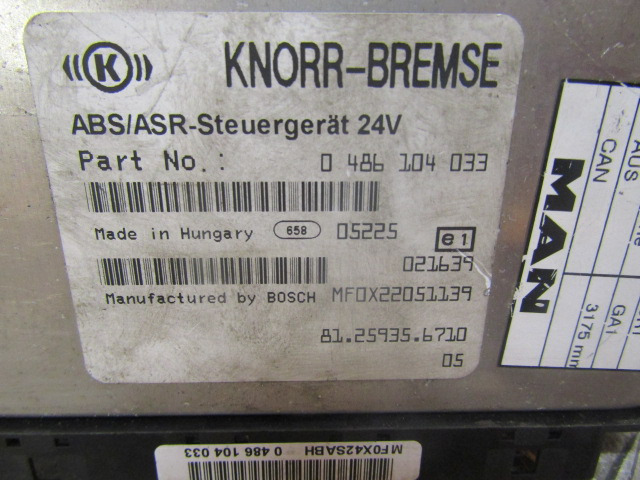MAN M2000 18.224 ABS/ASR ECU P/NO 81.25935.6710 - Upravljačka jedinica za Kamion: slika 2 MAN M2000 18.224 ABS/ASR ECU P/NO 81.25935.6710 - Upravljačka jedinica za Kamion: slika 2