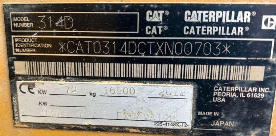 CAT CAT 314 DLCR mit Gummiketten CAT 314 DLCR mit Gummiketten - Bager guseničar: slika 2 CAT CAT 314 DLCR mit Gummiketten CAT 314 DLCR mit Gummiketten - Bager guseničar: slika 2