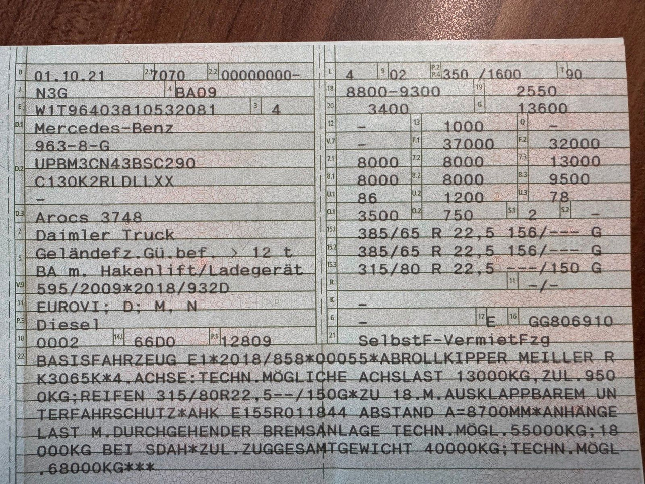 Mercedes-Benz 3748 8x4 Meiller RK30.65 | Funk | hydr.Container - Kamion sa hidrauličnom kukom: slika 2 Mercedes-Benz 3748 8x4 Meiller RK30.65 | Funk | hydr.Container - Kamion sa hidrauličnom kukom: slika 2