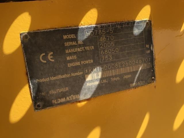 Komatsu HD785-5 - Kiper sa krutom šasijom/ Kiper za kamen: slika 5 Komatsu HD785-5 - Kiper sa krutom šasijom/ Kiper za kamen: slika 5