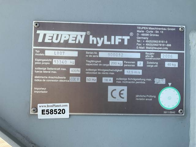 Teupen LB07 - Zglobna platforma: slika 5 Teupen LB07 - Zglobna platforma: slika 5