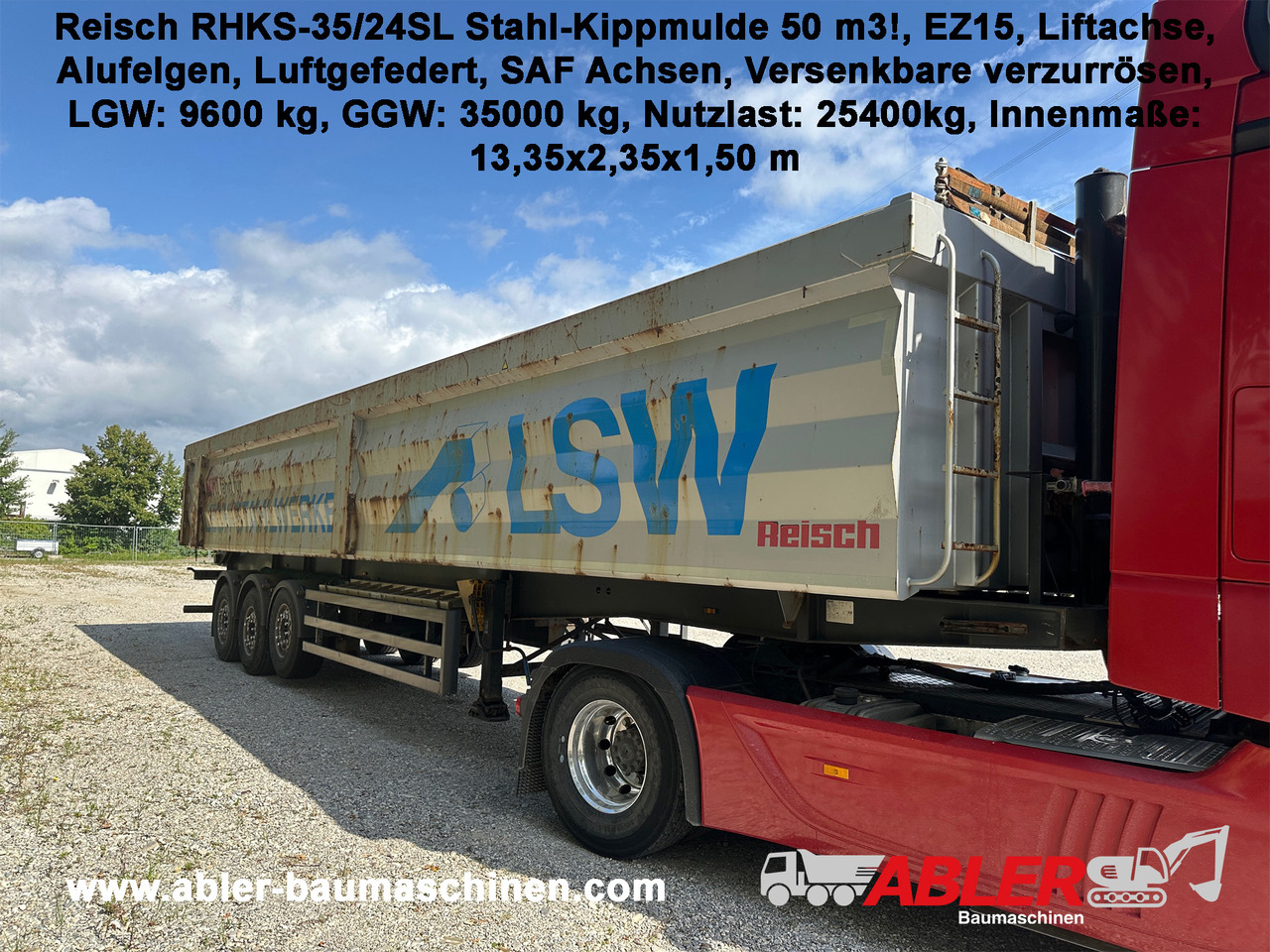 Reisch RHKS-35/24SL Stahl Kippmulde 50 m3 Metallschrott - Poluprikolica istovarivača: slika 1 Reisch RHKS-35/24SL Stahl Kippmulde 50 m3 Metallschrott - Poluprikolica istovarivača: slika 1