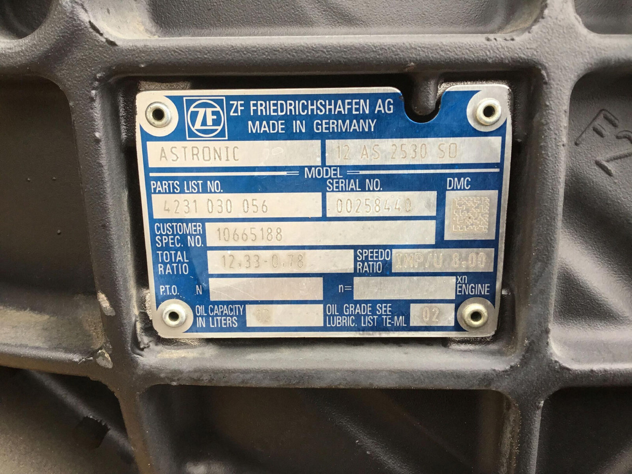 ZF MK 88 ZF Astronic gearbox 12 AS 2530 S0 - Menjač za Autodizalica: slika 5 ZF MK 88 ZF Astronic gearbox 12 AS 2530 S0 - Menjač za Autodizalica: slika 5