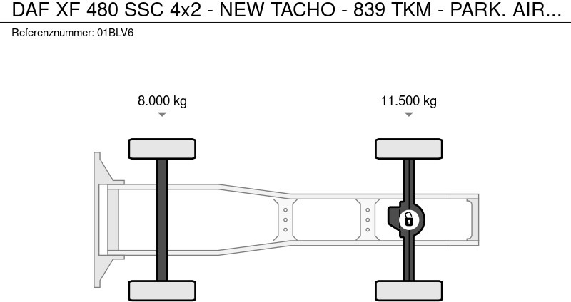 Tegljač DAF XF 480 SSC 4x2 - NEW TACHO - 839 TKM - PARK. AIRCO - NAVI - SPECIAL INTERIOR - 2 x FUEL TANKS - ALCOA'S - TOP CONDITION -: slika 15