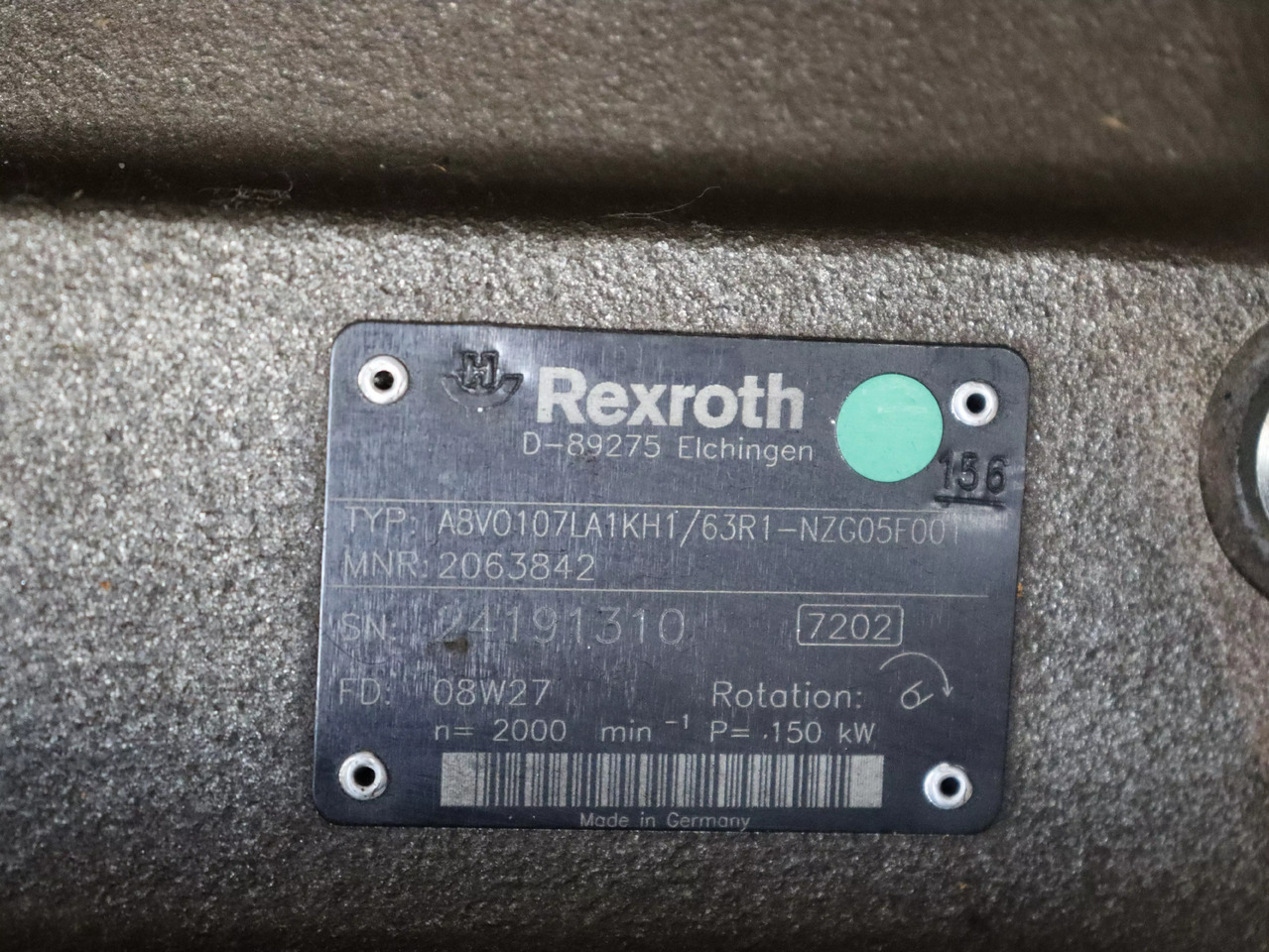 REXROTH A8VO107LA1KH1/63R1-NZG05F001 - Hidraulična pumpa za Oprema za rukovanje materijalima: slika 5 REXROTH A8VO107LA1KH1/63R1-NZG05F001 - Hidraulična pumpa za Oprema za rukovanje materijalima: slika 5
