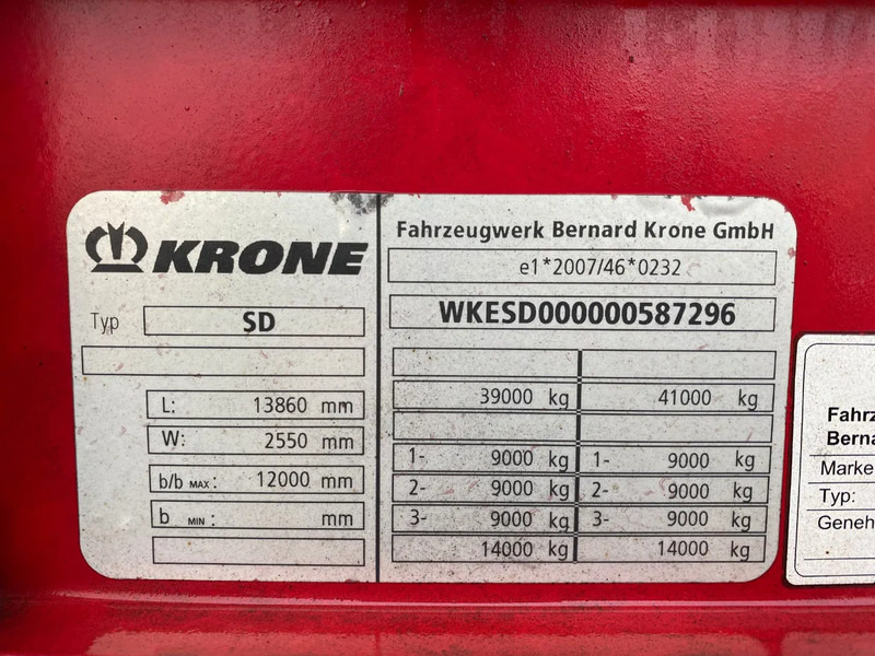 Poluprikolica sa ceradom Krone SD / Tautliner / BPW + Disc: slika 9 Poluprikolica sa ceradom Krone SD / Tautliner / BPW + Disc: slika 9
