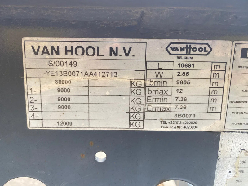 Poluprikolica za prevoz kontejnera/ Poluprikolica sa promenjivim sandukom Van Hool Container Chassis / 40-45 FT / BPW: slika 10 Poluprikolica za prevoz kontejnera/ Poluprikolica sa promenjivim sandukom Van Hool Container Chassis / 40-45 FT / BPW: slika 10