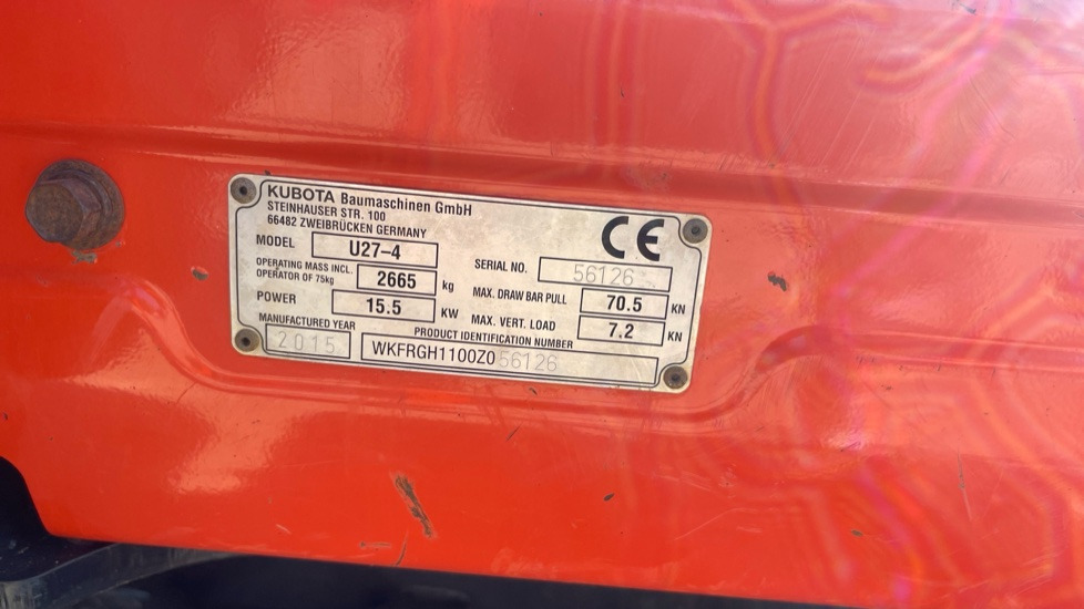 Mini bager KUBOTA U27-4: slika 11
