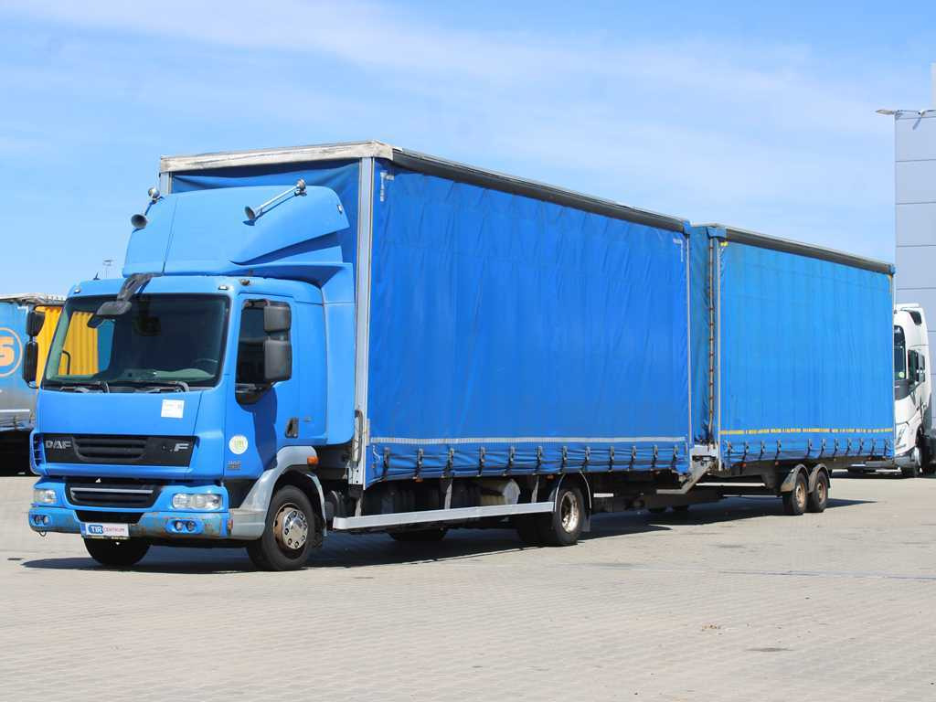 DAF FA LF 45, EURO 5, TYRES 80% + AGADOS TRAILER - Kamion sa ceradom: slika 1 DAF FA LF 45, EURO 5, TYRES 80% + AGADOS TRAILER - Kamion sa ceradom: slika 1