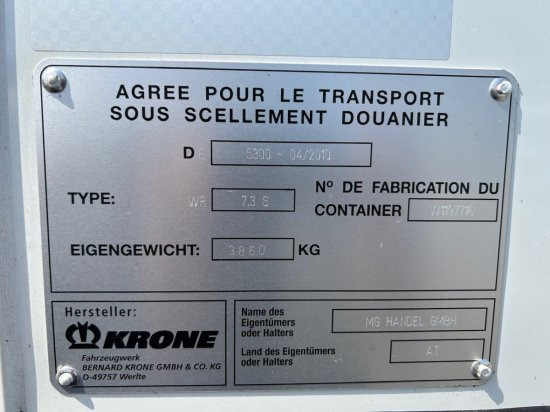 Novu Prikolica za prevoz kontejnera/ Prikolica sa promenjivim sandukom Krone Kühlwechselpritsche Cool Box TK T-800R, 7.30 Meter, Neu: slika 8 Novu Prikolica za prevoz kontejnera/ Prikolica sa promenjivim sandukom Krone Kühlwechselpritsche Cool Box TK T-800R, 7.30 Meter, Neu: slika 8