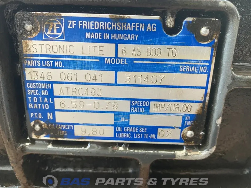 DAF LF Euro 6 DAF 6AS800 TO AS Tronic Lite Versnellingsbak 6AS800 TO - Menjač za Kamion: slika 5 DAF LF Euro 6 DAF 6AS800 TO AS Tronic Lite Versnellingsbak 6AS800 TO - Menjač za Kamion: slika 5