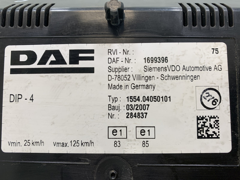DAF XF105 - Komandna tabla za Kamion: slika 3 DAF XF105 - Komandna tabla za Kamion: slika 3