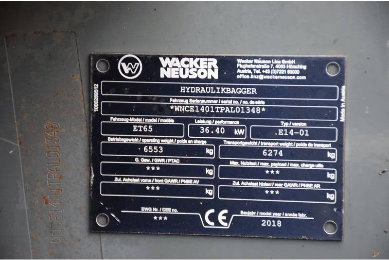 Mini bager WACKER NEUSON ET 65 - 1600 Hours: slika 15