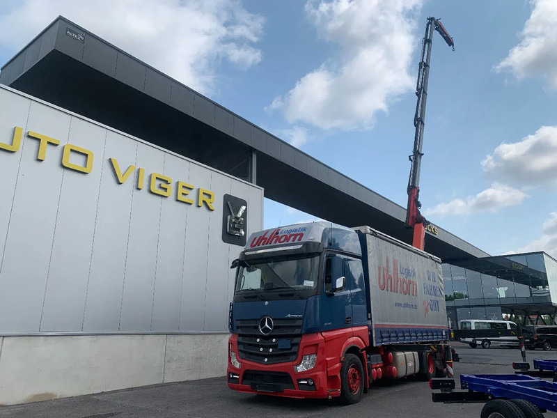 Mercedes-Benz Actros 2548 6X2 + Aanhanger*Palfinger crane*Cruise control*Airco* - Kamion sa ceradom, Kamion sa dizalicom: slika 1 Mercedes-Benz Actros 2548 6X2 + Aanhanger*Palfinger crane*Cruise control*Airco* - Kamion sa ceradom, Kamion sa dizalicom: slika 1