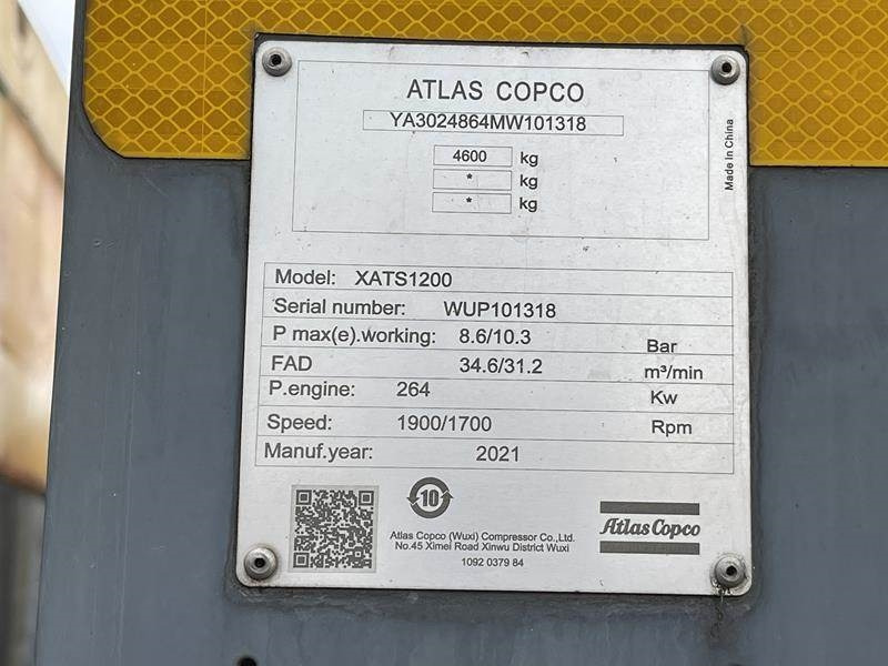 Atlas-Copco XATS 1200 CUD - Kompresor za vazduh: slika 1 Atlas-Copco XATS 1200 CUD - Kompresor za vazduh: slika 1