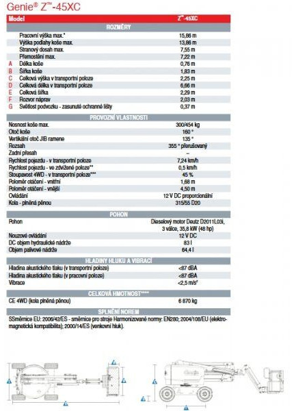 Genie top! Z45 XC - Zglobna platforma: slika 5 Genie top! Z45 XC - Zglobna platforma: slika 5