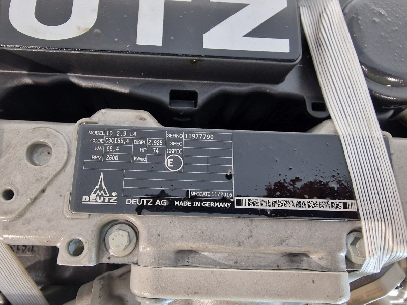 Novu Motor za Građevinska mašina Deutz TD 2.9 L4 New Engine (Plant): slika 11