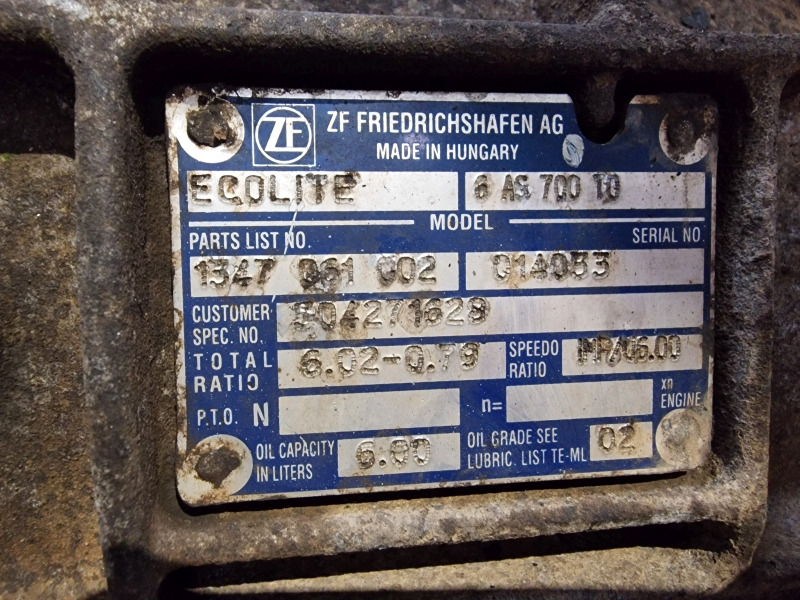 ZF Ecolite 6AS700TO Iveco Spec Gearbox - Menjač: slika 2 ZF Ecolite 6AS700TO Iveco Spec Gearbox - Menjač: slika 2