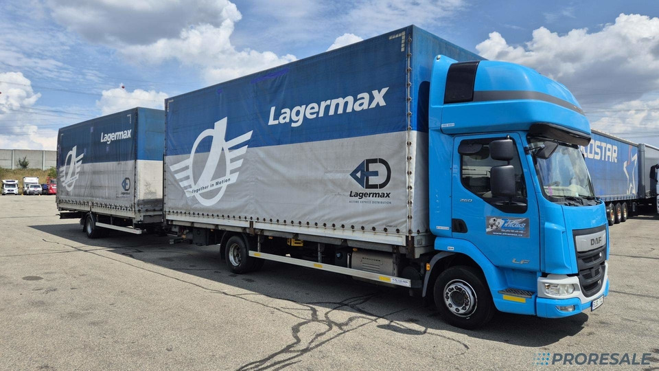 DAF LF 260 FA EURO 6 valník s plachtou + hydraulické čelo - prodejné jen s přívěsem GTS P0471Z - cena je za celou soupravu - Kamion sa ceradom: slika 1 DAF LF 260 FA EURO 6 valník s plachtou + hydraulické čelo - prodejné jen s přívěsem GTS P0471Z - cena je za celou soupravu - Kamion sa ceradom: slika 1